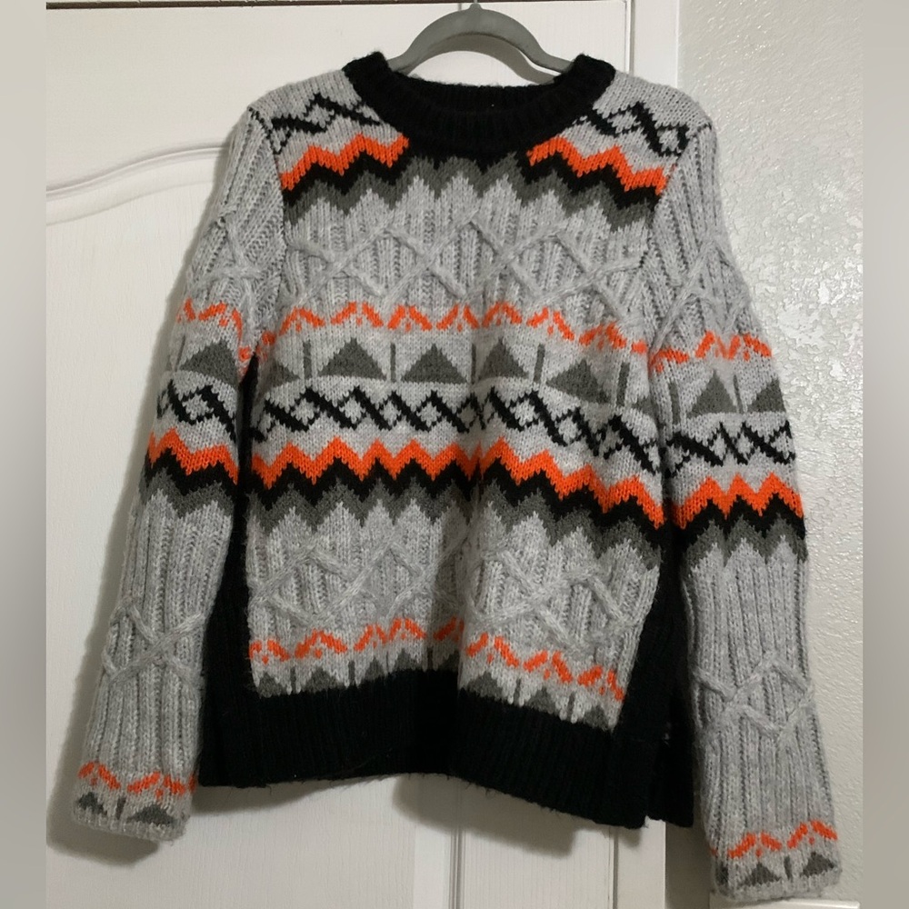 Magaschoni Black and Orange Knit Sweater